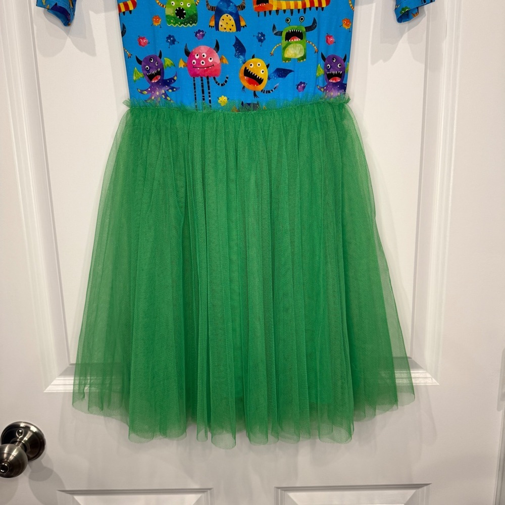 Muse Threads Kids Girls Size 8/9 Monster Print Tulle Tutu Dress Bamboo Nwt — image 4 of 5